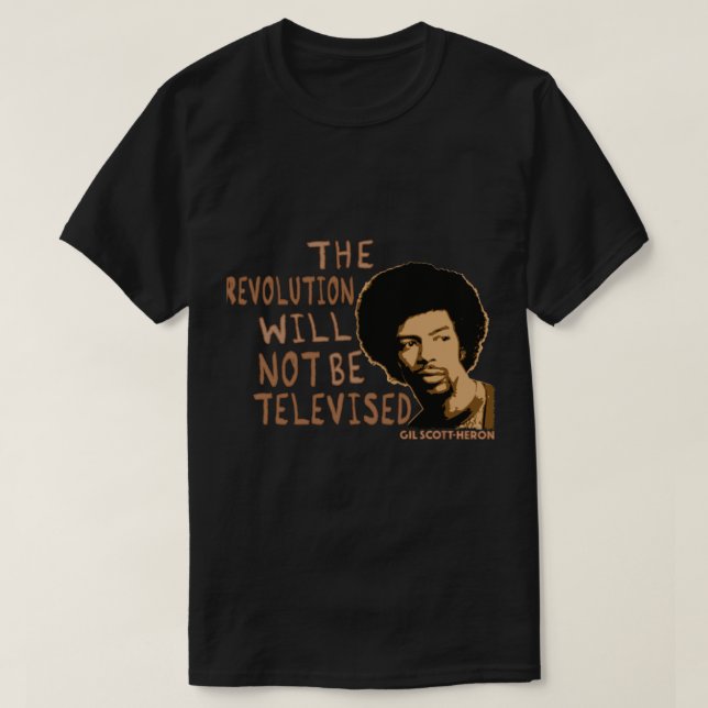 Camiseta Gil Scott-Heron - A Revolução Não Será Telev (Frente do Design)