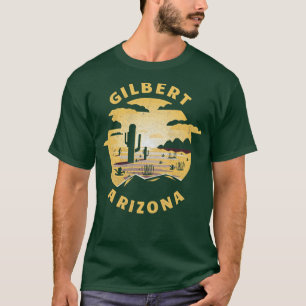 Camiseta Gilbert Arizona Desert Illustração Vintage Souven