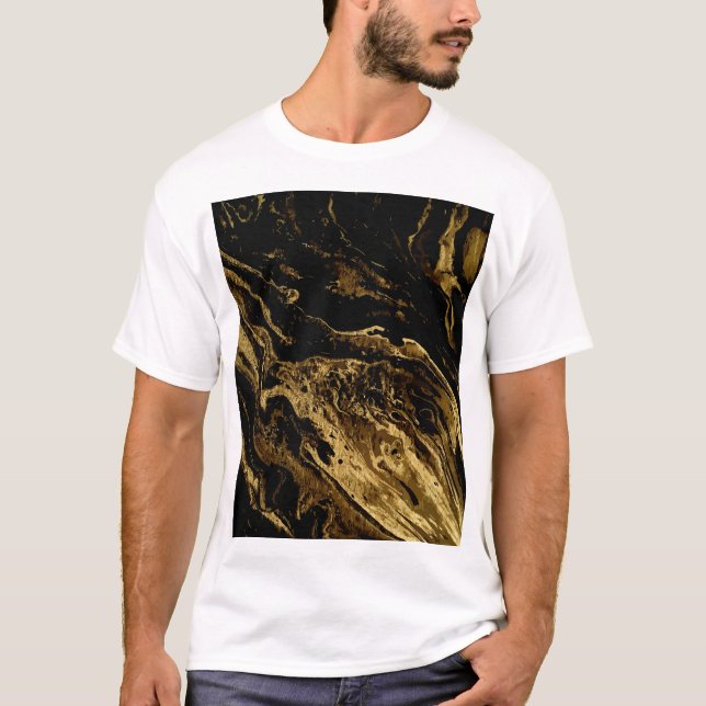 Camiseta Gilded Elegance: A Esplêndida Magia de Marbling (Frente)