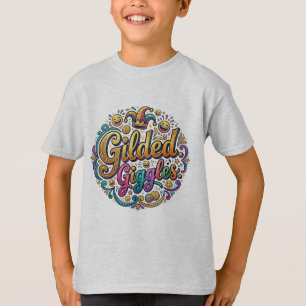 Camiseta Gilded Giggles – Tipografia de Humor Luxuoso T-Shi