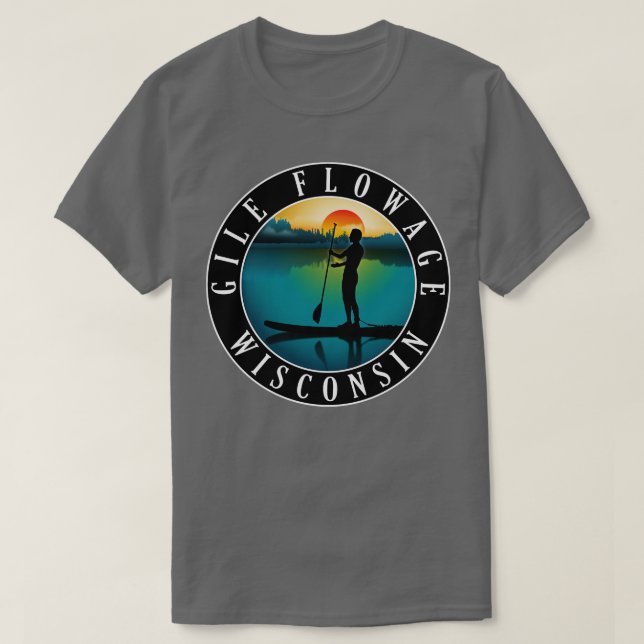 Camiseta Gile Flowage Wisconsin Paddleboard (Frente do Design)