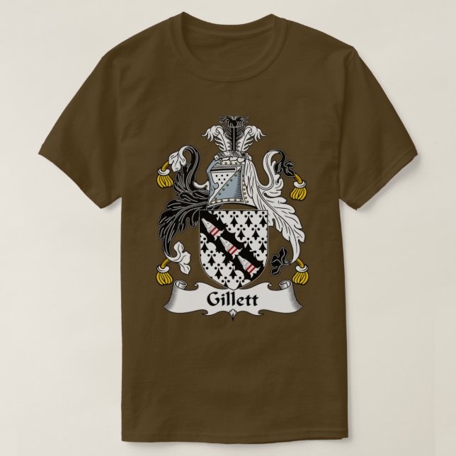 Camiseta Gillett Casaco da Guarda Familiar de Armas (Frente do Design)