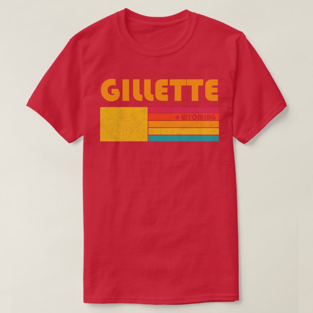 Camiseta Gillette Wyoming Vintage aflita Souvenir (Frente do Design)