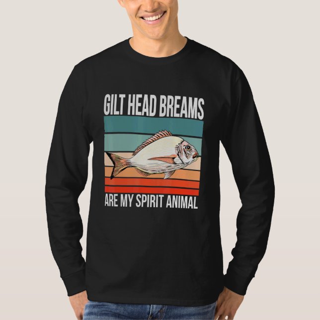 Camiseta Gilt Head Breams É O Meu Espírito De Pesca Animal (Frente)