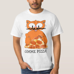 Camiseta GIMME PIZZA! Señor Gato com Pepperoni Pizza Slice