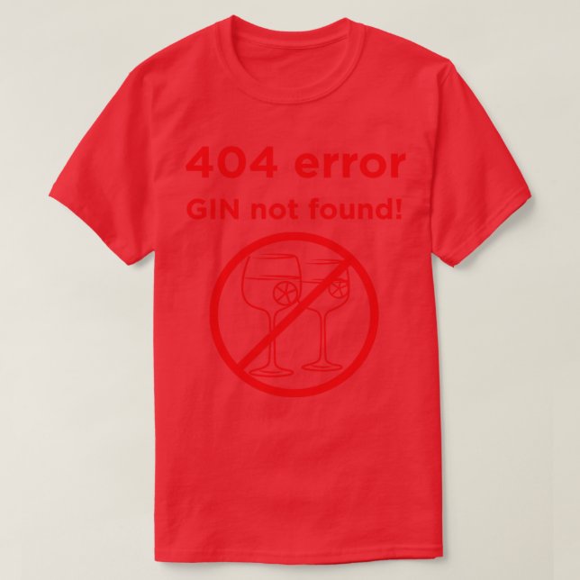 Camiseta Gin de erro 404 não encontrado (Frente do Design)