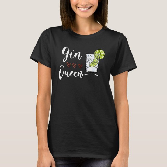 Camiseta Gin Heart Queen Deixou A Noite Ganhar Para Homens (Frente)
