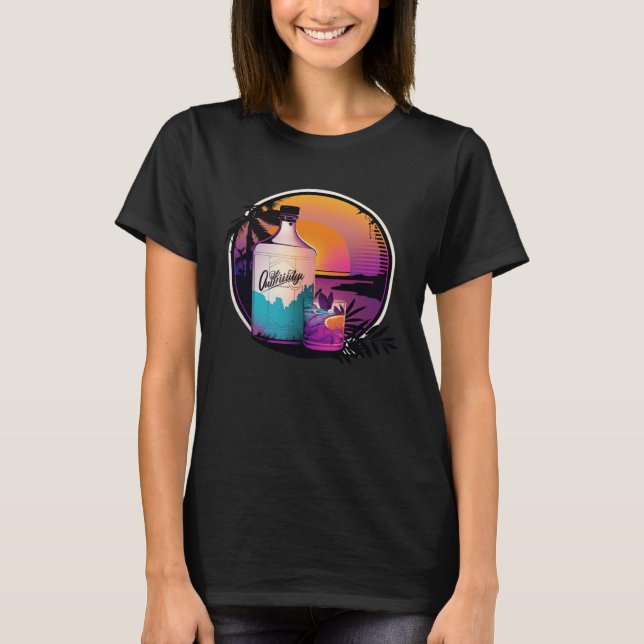 Camiseta Gin Synthwave 80s Retrowave Aesthetic (Frente)
