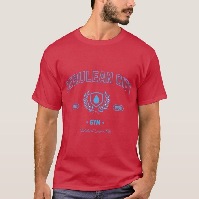 Camiseta Ginásio da Cidade Cerúlea faculdade distintivo Cas (Frente)