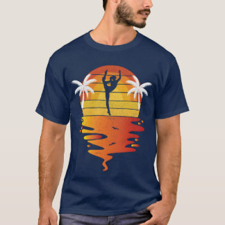 Camiseta Ginásio retro pôr do sol 70s vintage Ginástica f