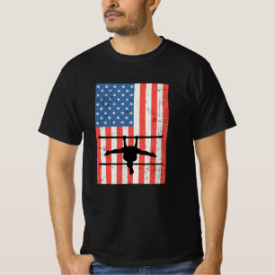 Camiseta ginasta Bares de Sinalizador Americano