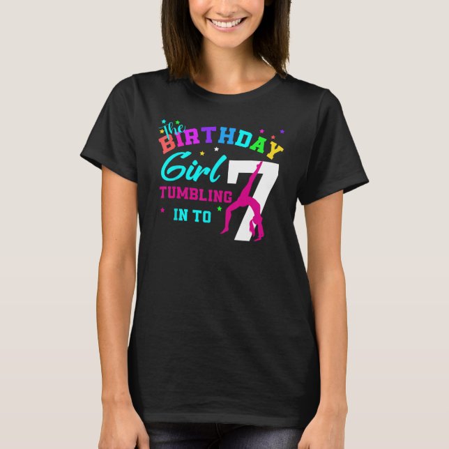 Camiseta ginasta de ginástica 7 de Aniversário de Sete 7 An (Frente)