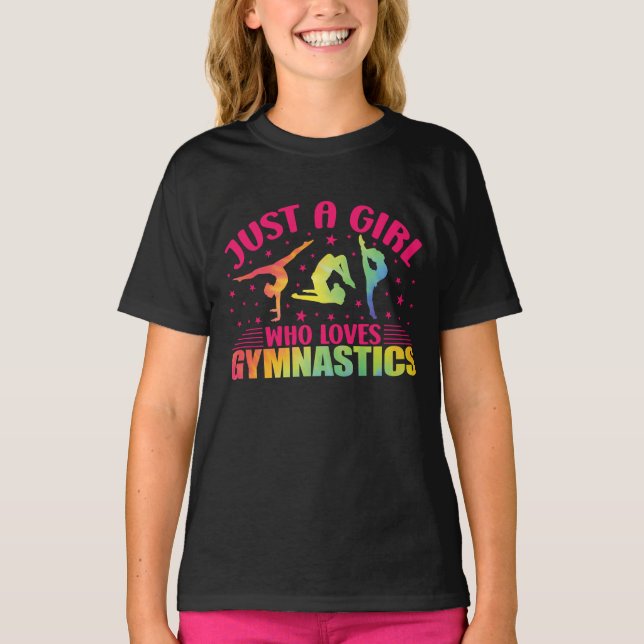Camiseta ginasta de ginástica Apenas uma garota que ama gin (Frente)