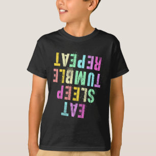 Camiseta Ginasta Engraçado Comer Dormir Cambalhotar Repetir