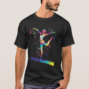 Camiseta Ginasta na Trave de Equilíbrio Meninas Ginástica A