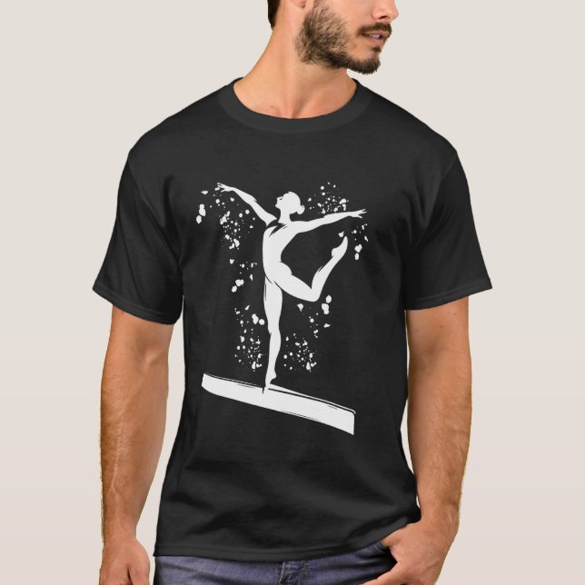 Camiseta Ginasta na Trave de Equilíbrio Meninas Ginástica A (Frente)