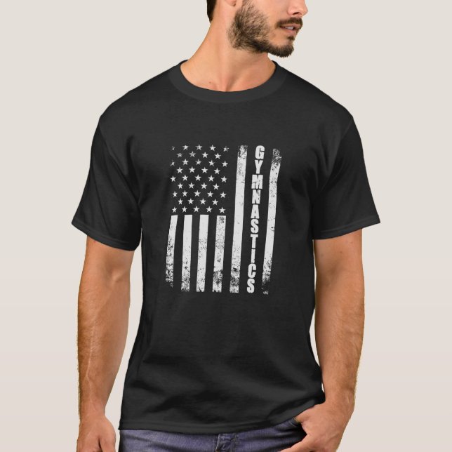 Camiseta ginástica American Flag USA Support Team Vintage (Frente)
