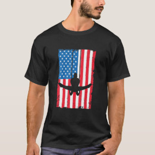 Camiseta Ginástica Artística Anéis Bandeira Americana Espor