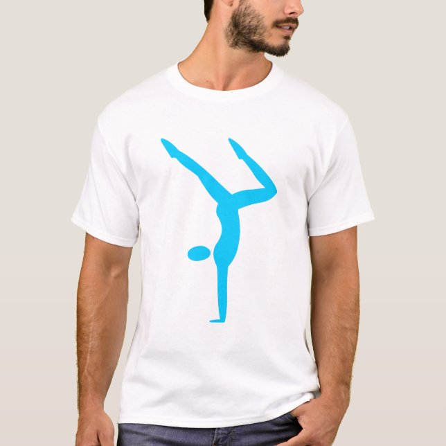 Camiseta Ginástica - Azul-Céu (Frente)