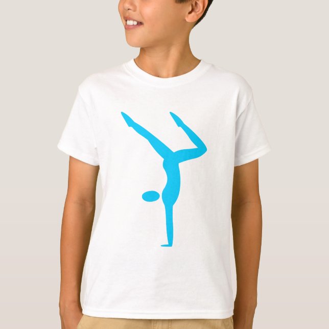 Camiseta Ginástica - Azul-Céu (Frente)