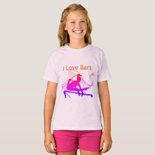 Camiseta Ginástica das meninas eu amo o t-shirt do Gymnast