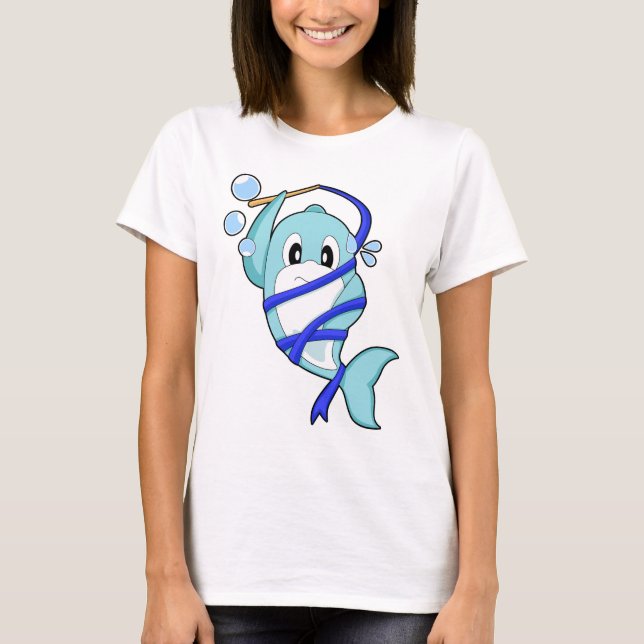 Camiseta Ginástica de Academia de Golfinho Fitness (Frente)