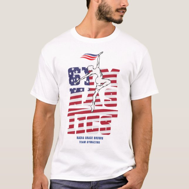 Camiseta Ginástica de Apoio à Equipe de Ginástica Patriótic (Frente)