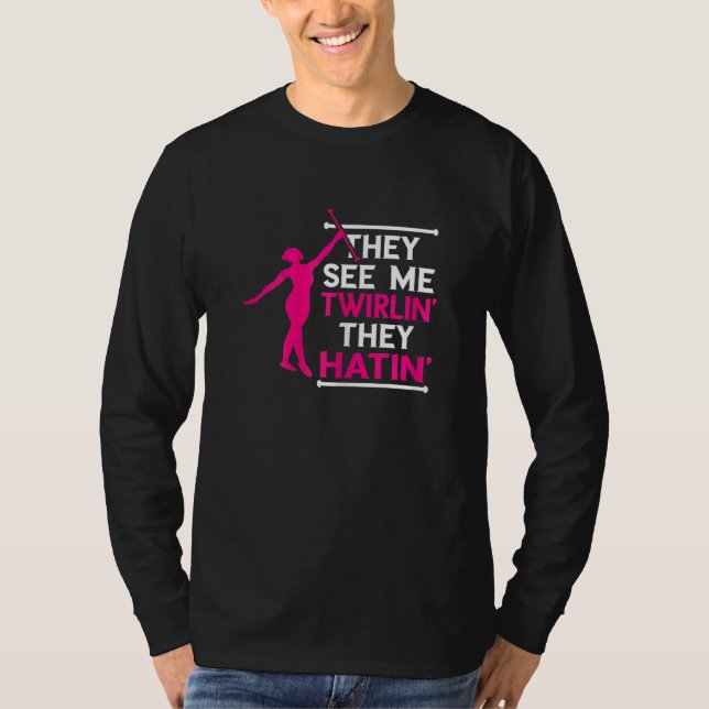 Camiseta Ginástica de Manipulação de Bastão Ginástica de Ba (Frente)