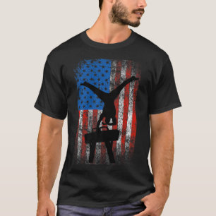 Camiseta Ginástica de Meninos T-Shirt Bandeira Patriótica d