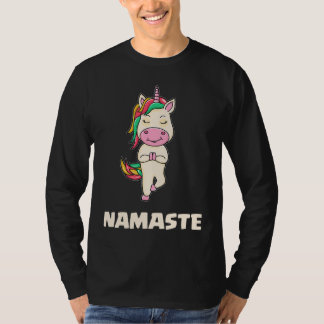 Camiseta Ginástica de Unicórnio de Yoga Namaste Meditação