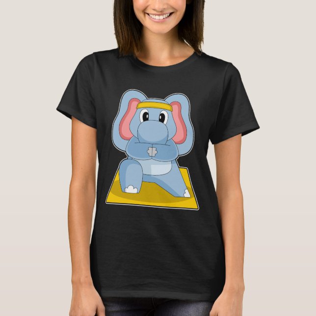 Camiseta Ginástica de Yoga de Elefante (Frente)