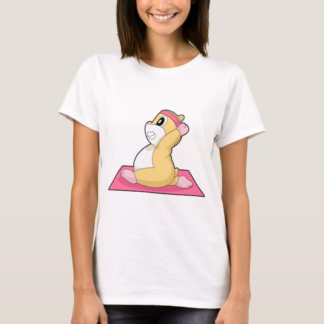 Camiseta Ginástica de Yoga de Hamster (Frente)