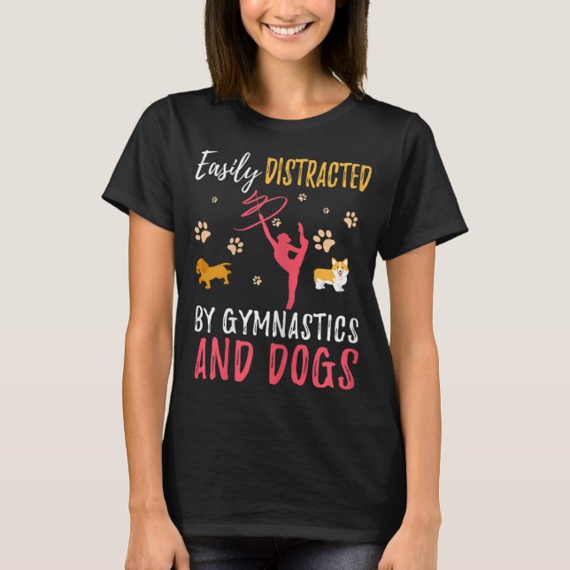 Camiseta Ginástica e Cães Engraçado Gymnast Dog Dover Gift (Frente)