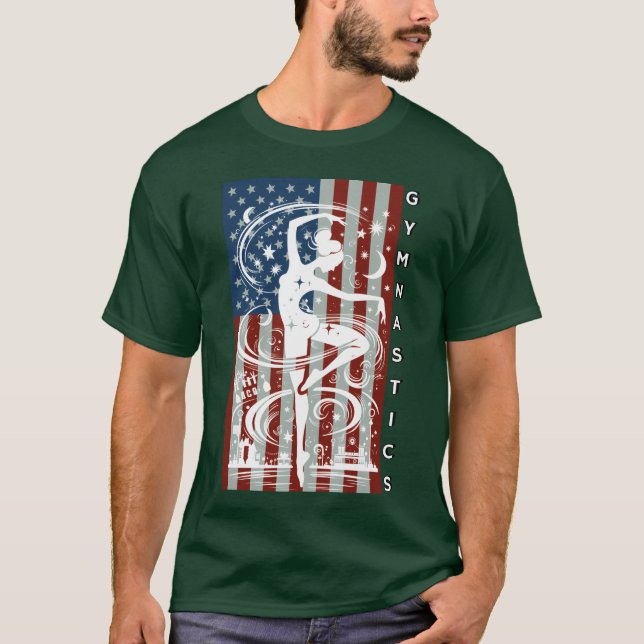 Camiseta Ginástica EUA Esporte de ginástica EUA (Frente)