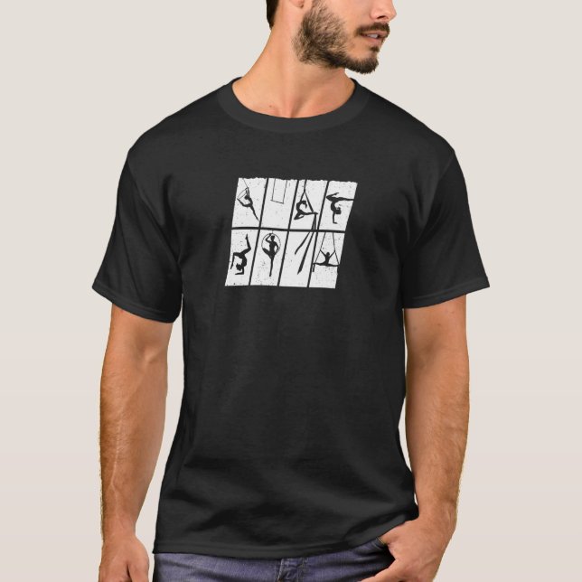 Camiseta Ginástica Gráfica Retrorística das Mulheres Acroba (Frente)