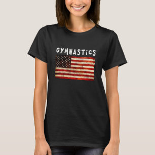 Camiseta Ginástica Grunge Americana Bandeira EUA