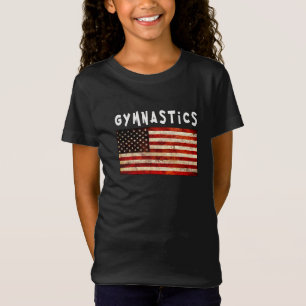 Camiseta Ginástica Grunge Americana Bandeira EUA