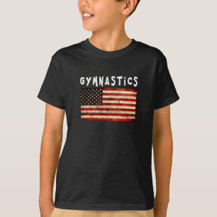 Camiseta Ginástica Grunge Americana Bandeira EUA