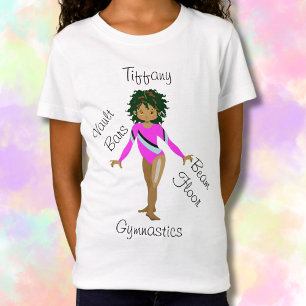 Camiseta Ginástica Hispânica, Olhos Marrons, Fuchsia Leotar