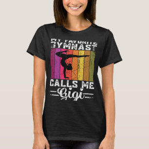 Camiseta Ginástica Mulheres Vovó Gigi Gymnast Dance Retro