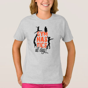 Camiseta Ginástica o dia inteiro! na laranja