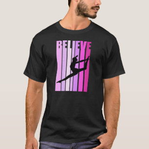 Camiseta Ginástica Retro para Meninas Acredite Ginástica Fe