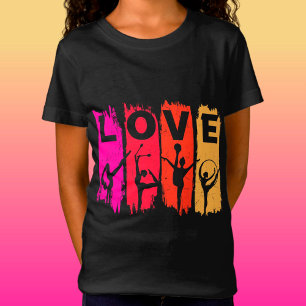 Camiseta Ginástica Rítmica Amor em Vermelho Cor-de-Rosa A