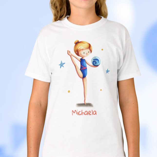 Camiseta Ginástica Rítmica Blue Leotard Girl (Criador carregado)