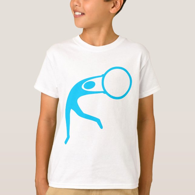 Camiseta Ginástica Rítmica Figura - Azul-Céu (Frente)