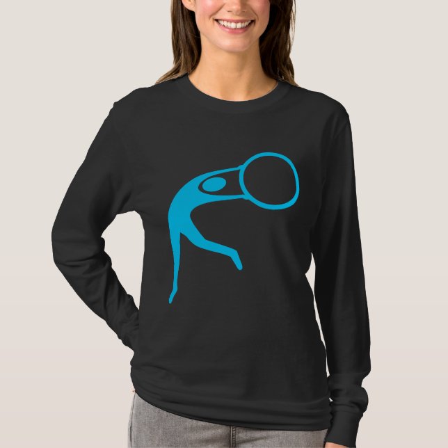 Camiseta Ginástica Rítmica Figura - Azul-Céu (Frente)