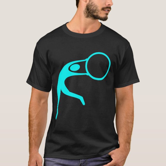 Camiseta Ginástica Rítmica Figura - Ciano (Frente)