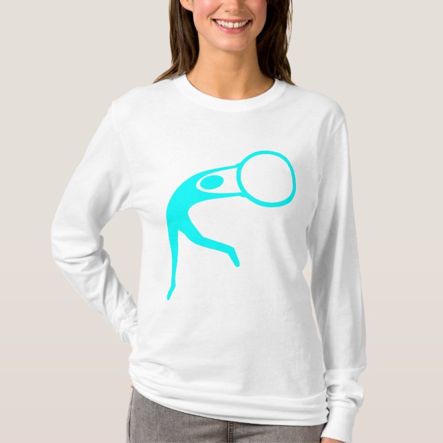 Camiseta Ginástica Rítmica Figura - Ciano (Frente)