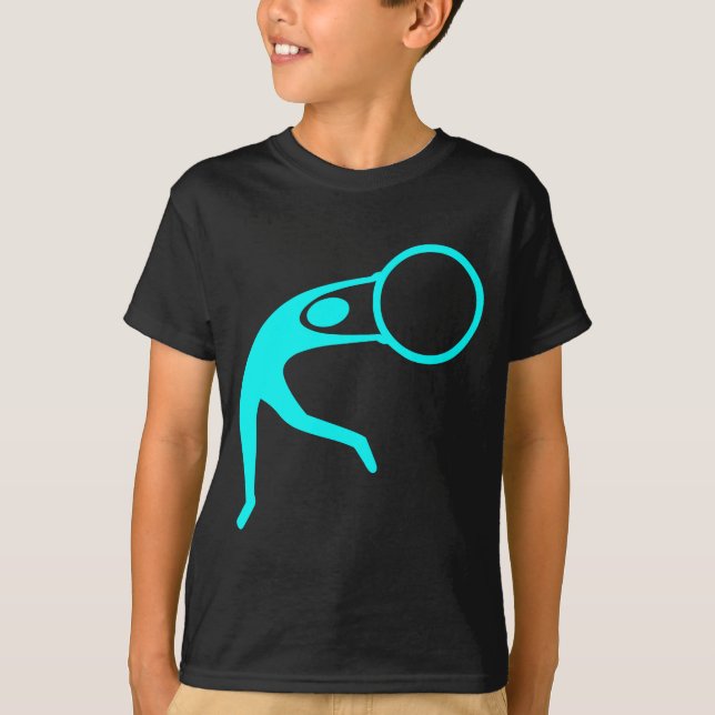 Camiseta Ginástica Rítmica Figura - Ciano (Frente)