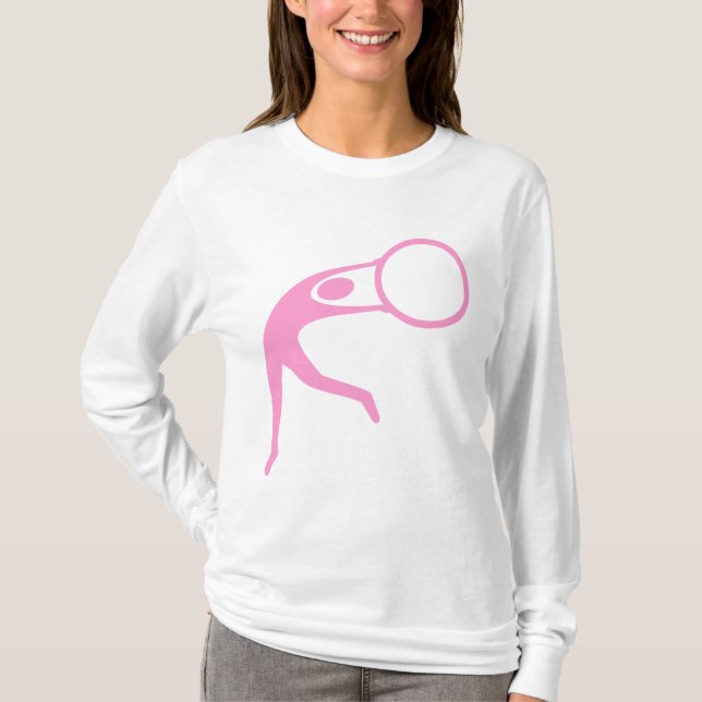 Camiseta Ginástica Rítmica Figura - Rosa (Frente)